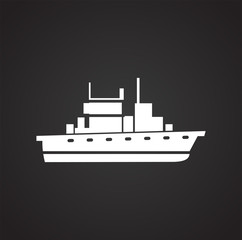 Obraz premium Ship icon on background for graphic and web design. Simple vector sign. Internet concept symbol for website button or mobile app.