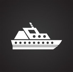 Obraz premium Ship icon on background for graphic and web design. Simple vector sign. Internet concept symbol for website button or mobile app.