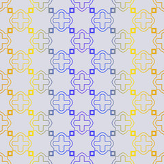 Fototapeta na wymiar Fashion Seamless Geometric Pattern. Vector Background. For Scrapbooking Design, Printing, Wallpaper, Decor, Fabric, Invitation. Purple yellow gradient