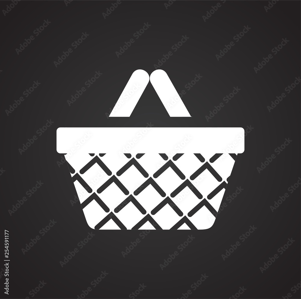 Poster shop basket icon on background for graphic and web design. simple vector sign. internet concept symb