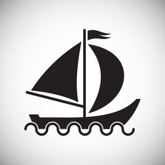 Ship icon on background for graphic and web design. Simple vector sign. Internet concept symbol for website button or mobile app.