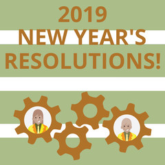 Fototapeta premium Handwriting text 2019 New Year S Resolutions. Conceptual photo List of goals or targets to be achieved
