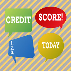 Text sign showing Credit Score. Business photo text Capacity to repay a loan Creditworthiness of an individual