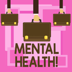 Text sign showing Mental Health. Business photo showcasing Psychological and Emotional Condition Wellbeing of a demonstrating