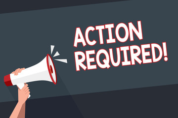 Word writing text Action Required. Business photo showcasing Important Act Needed Immediate Quick Important Task