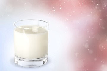Glass of fresh milk isolated on white
