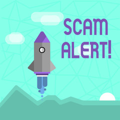 Writing note showing Scam Alert. Business concept for Safety warning to avoid fraud or virus attacks