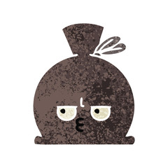 retro illustration style cartoon sack
