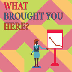 Text sign showing What Brought You Herequestion. Business photo showcasing Ambition can be obtain by determination