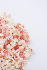 strawberry popcorn in white background