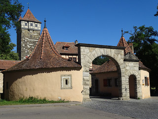 Fototapeta premium Die Röderbastei in Rothenburg oberhalb der Tauber