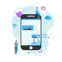 Surfer surfing a wave web page vector illustration. Web page surfing concept.