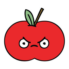 Obraz premium cute cartoon red apple