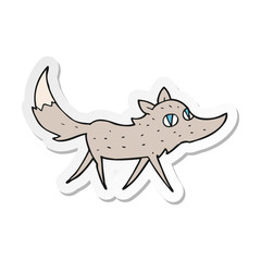 sticker of a cartoon little wolf