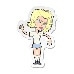 sticker of a cartoon woman with idea