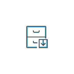 Archive icon design. Interaction icon line vector illustration