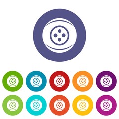 Clothing button icons color set vector for any web design on white background