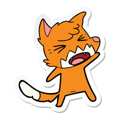 sticker of a angry cartoon fox