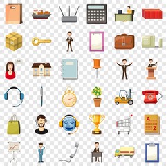 Finance business icons set. Cartoon style of 36 finance business vector icons for web for any design