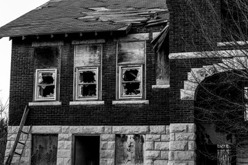 window in an old school house