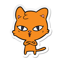 sticker of a cartoon cat