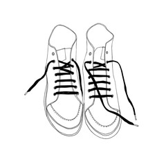 Hand drawn sneakers. Vector illustration.