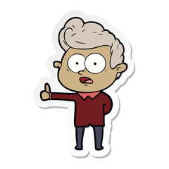 sticker of a cartoon staring man