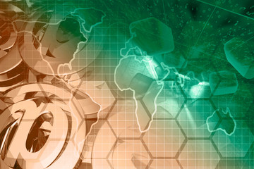 Digits, map and mail signs