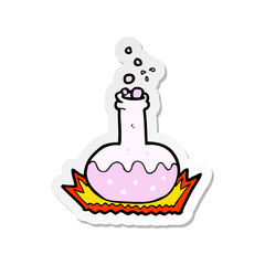 sticker of a cartoon science experiment
