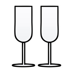 gradient shaded cartoon champagne flutes