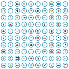 100 fashion icons set in cartoon style for any design vector illustration