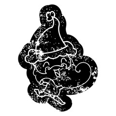 happy bearded man wearing santa hat