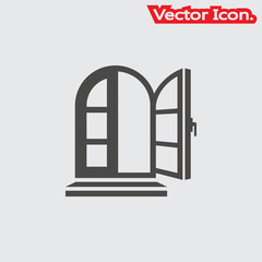 Window icon isolated sign symbol and flat style for app, web and digital design. Vector illustration.