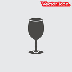 wine glass icon isolated sign symbol and flat style for app, web and digital design. Vector illustration.