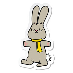 sticker of a cartoon rabbit