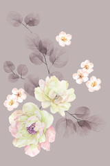 Luxury watercolor flowers
