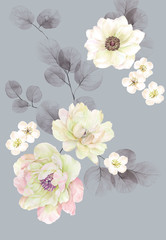 Luxury watercolor flowers