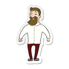 sticker of a cartoon bearded man