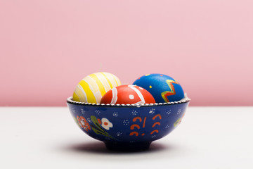 easter eggs on colour background - Image