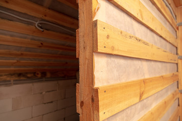 Wooden planks on the wall as background
