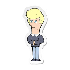 sticker of a cartoon man staring