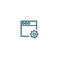 Fototapeta na wymiar Browser icon design. Interaction icon line vector illustration