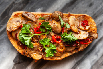 Assortment of traditional Italian bruschettas