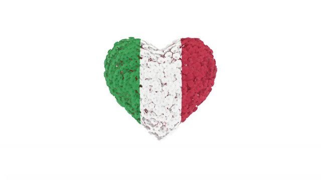 Italian National Day. June 2. Republic Day. Flowers forming heart shape. 3D rendering.