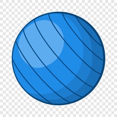 Blue volleyball ball icon in cartoon style isolated on background for any web design 
