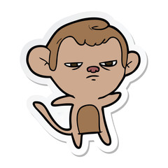 sticker of a cartoon monkey