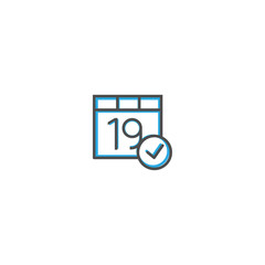 Calendar icon design. Interaction icon line vector illustration