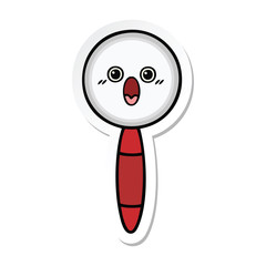 sticker of a cute cartoon magnifying glass