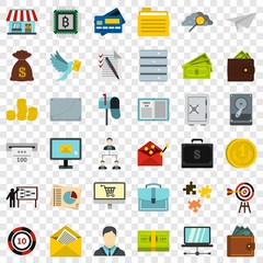 Business icons set. Flat style of 36 business vector icons for web for any design