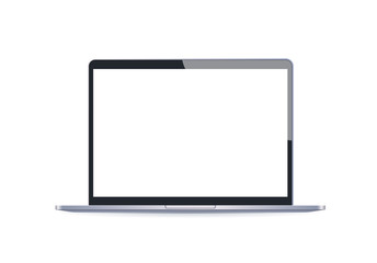 realistic laptop computer mockup notebook with empty blank screen on white background digital technology concept horizontal